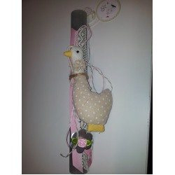 Χειροποίητη Λαμπάδα Γκρί Χήνα