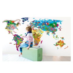 Αυτοκολλητο Τοιχου Worldmap Μimilou