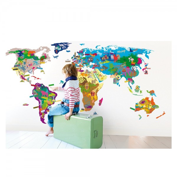 Αυτοκολλητο Τοιχου Worldmap Μimilou