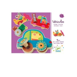 Djeco Ξύλινο παιχνίδι κατασκευής 'Μαθαίνω να βιδώνω οχήματα